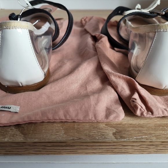 Miu miu transparent & white double bands ballerina flats - Picture 4 of 7